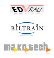 Logos edfrau, BilTrain, makotech